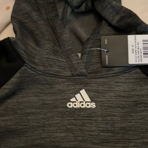 Adidas Boys hoodie sz 2t BNWTS! Grey and Black front pocket
